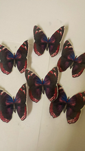 Load image into Gallery viewer, 12 Precut Edible Deep Purple Butterflies for cakes and cupcake toppers
