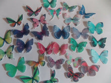 Load image into Gallery viewer, 100 PRECUT Edible Mixed Butterfly wafer/rice paper cake/cupcake toppers
