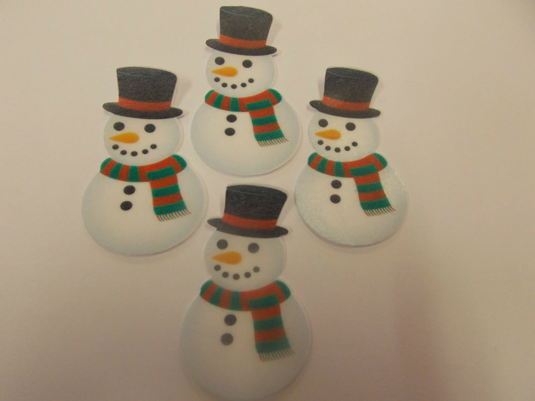 12 PRECUT Edible Christmas/xmas Snowmen