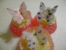 Load image into Gallery viewer, 12 Precut Large Edible Heart Butterfly for cake/cupcakes toppers
