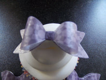 Load image into Gallery viewer, 8 x 3D Edible shaped purple bows wafer/rice paper cake/cupcake toppers
