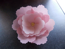 Load image into Gallery viewer, 1 Extra Large edible wafer/rice paper pink peony rose flower cake topper
