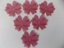 Load image into Gallery viewer, 12 PRECUT Edible Deep Pink Bows wafer/rice paper cake/cupcake toppers
