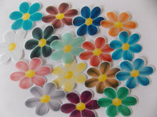 Load image into Gallery viewer, 16 PRECUT Edible Multi Colour Flowers wafer/rice paper cake/cupcake toppers
