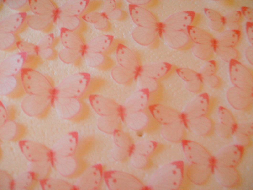 45 PRECUT Fushia Pink Edible wafer/rice paper Butterflies cake/cupcake toppers