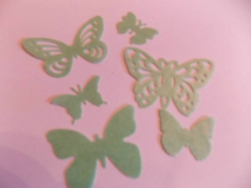48 Precut Edible Green Butterflies for cakes and cupcake toppers