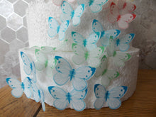 Load image into Gallery viewer, 45 PRECUT Multi Colour Edible wafer/rice paper Butterflies cake/cupcake toppers
