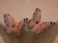 Load image into Gallery viewer, 12 PRECUT Pink Edible wafer/rice paper Butterflies cake/cupcake toppers
