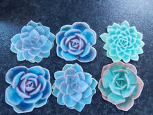 Load image into Gallery viewer, 12 PRECUT Edible Cactus Flowers wafer/rice paper cake/cupcake toppers

