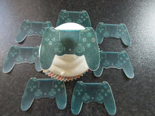 Load image into Gallery viewer, 12 PRECUT Edible PS4 Controllers wafer/rice paper cake/cupcake toppers
