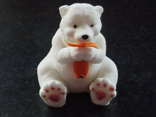 Load image into Gallery viewer, Edible Polar Bear with Fish fondant cake topper
