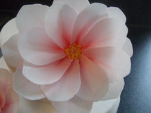 Load image into Gallery viewer, 2 Extra Large edible wafer/rice paper pink Lotus Style flower cake topper
