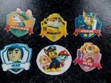 Load image into Gallery viewer, Large Edible precut Paw Patrol cake and cupcake toppers
