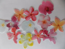 Load image into Gallery viewer, 12 PRECUT Edible Pink Mix Flowers wafer/rice paper cake/cupcake toppers
