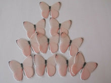 Load image into Gallery viewer, 24 Small PRECUT Baby Pink Edible wafer paper Butterflies cake/cupcake toppers
