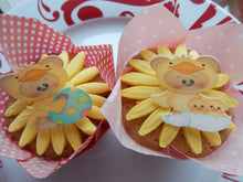 Load image into Gallery viewer, 12 PRECUT Edible Easter Chicken wafer/rice paper cake/cupcake toppers
