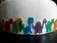 Load image into Gallery viewer, 3 Precut Edible Wafer Paper Dinosaur cake ribbon/border cake topper
