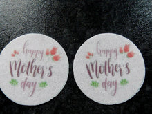 Load image into Gallery viewer, 12 PRECUT edible wafer/rice paper Mothers Day Disc cake/cupcake toppers (2)
