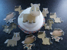 Load image into Gallery viewer, 12 PRECUT Edible Horse wafer/rice paper cake/cupcake toppers
