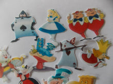 Load image into Gallery viewer, 12 PRECUT Edible Alice in Wonderland wafer/rice paper cake/cupcake toppers
