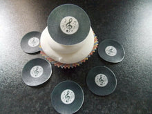 Load image into Gallery viewer, 12 PRECUT Record/LP retro edible wafer/rice paper cake/cupcake toppers
