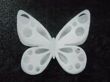Load image into Gallery viewer, 12 PRECUT Edible Double White Butterfly wafer/rice paper cake/cupcake toppers(2)
