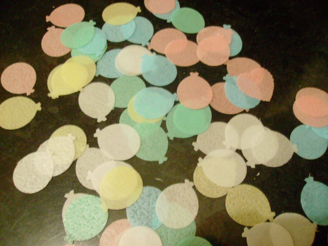 50 Small Precut Edible wafer/rice paper Balloons in various colours cake/cupcake