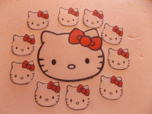 Load image into Gallery viewer, 1 Large + 12 small Precut Edible Hello Kitty birthday cake/cupcake toppers
