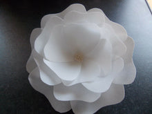 Load image into Gallery viewer, 1 Extra Large edible wafer/rice paper white rose flower cake topper
