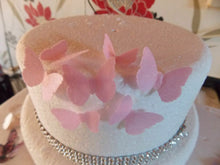 Load image into Gallery viewer, 40 Small PRECUT Pink Edible wafer/rice paper Butterflies cake/cupcake toppers
