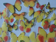 Load image into Gallery viewer, 48 PRECUT yellow Mix Edible wafer/rice paper Butterflies cake/cupcake toppers
