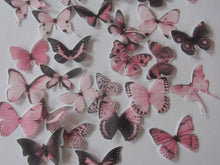 Load image into Gallery viewer, 30 **PRECUT** Small Pink Edible Butterflies cake/cupcake/cake pop toppers
