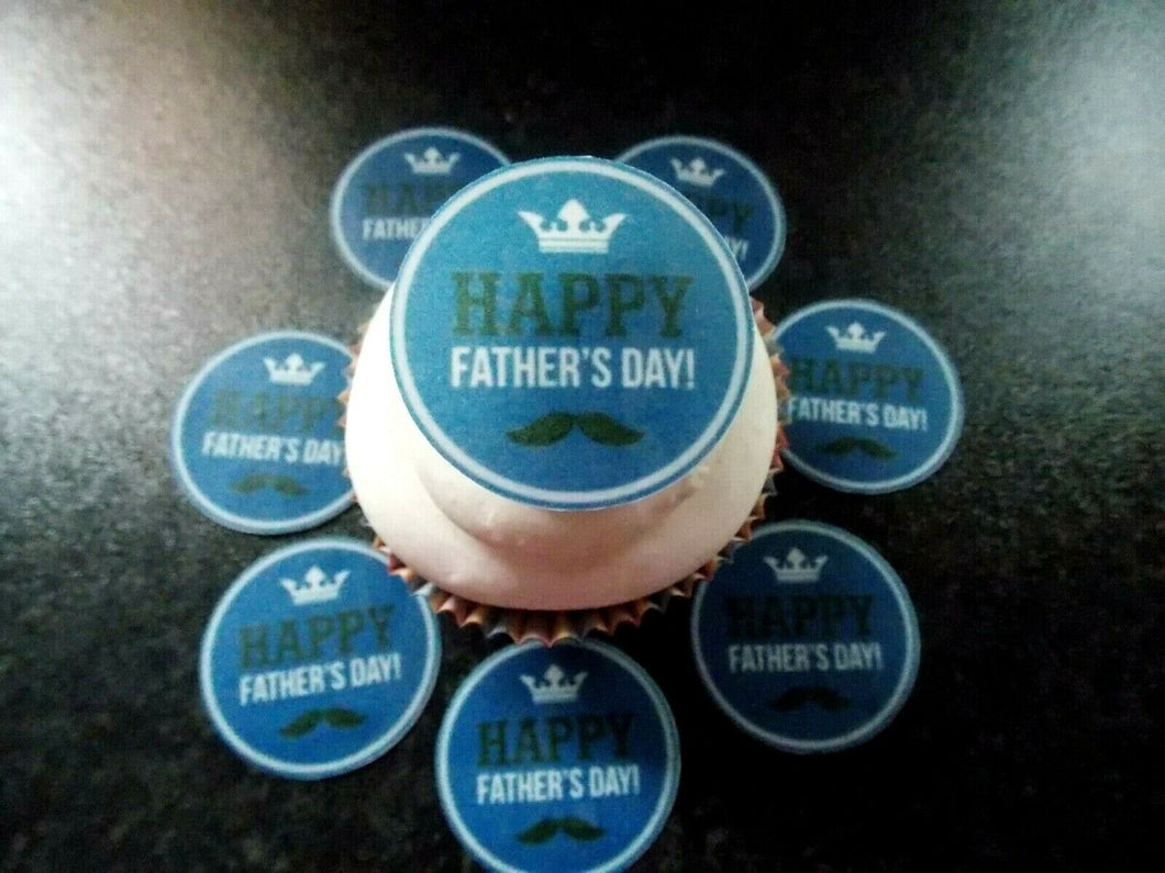 12 PRECUT Edible Father/Dad Day wafer/rice paper cake/cupcake toppers (5)