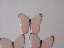 Load image into Gallery viewer, 12 PRECUT Baby Pink Edible wafer/rice paper Butterflies cake/cupcake toppers
