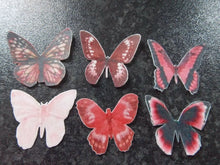 Load image into Gallery viewer, 12 Precut Edible Pink Mix(2) Butterflies for cakes and cupcake toppers

