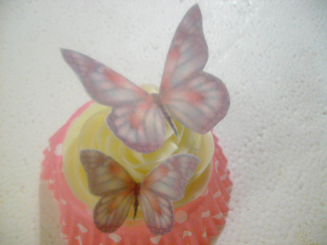 12 PRECUT Large & Small Edible wafer/rice paper butterflies cupcake toppers