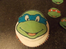 Load image into Gallery viewer, 12 PRECUT Edible Turtles TMNT wafer/rice paper cake/cupcake toppers
