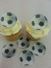 Load image into Gallery viewer, 12 PRECUT Edible Footballs wafer/rice paper cake/cupcake toppers
