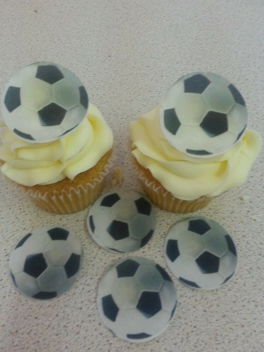 12 PRECUT Edible Footballs wafer/rice paper cake/cupcake toppers