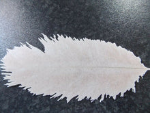 Load image into Gallery viewer, 3 PRECUT Large Edible White Ostrich/Burlesque Feather wafer paper cake topper
