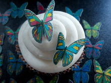 Load image into Gallery viewer, 30 Precut Edible Multi Mix small Butterflies wafer paper cake/cupcake toppers
