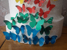 Load image into Gallery viewer, 48 PRECUT Multi Mix Edible wafer/rice paper Butterflies cake/cupcake toppers
