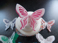 Load image into Gallery viewer, 12 x 3d Edible Butterflies wafer/rice paper cake/cupcake toppers design 2
