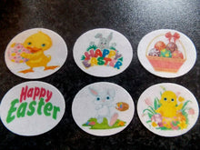 Load image into Gallery viewer, 15 PRECUT Easter Ovals Edible wafer paper cake/cupcake toppers
