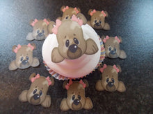 Load image into Gallery viewer, 12 PRECUT Edible Dog/Puppy Face/Head wafer/rice paper cake/cupcake toppers
