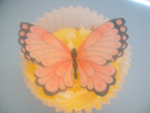 Load image into Gallery viewer, 12 PRECUT Pink/black Scalloped Precut Edible Butterflies for cake/cupcake topper
