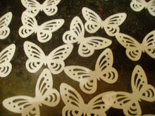 Load image into Gallery viewer, 20 Precut Edible wafer/rice paper butterflies in various colours cupcake toppers
