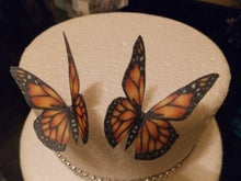 Load image into Gallery viewer, 12 PRECUT Bronze/Orange Butterflies Edible wafer/rice paper cupcake toppers (2)
