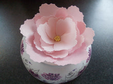 Load image into Gallery viewer, 1 Extra Large edible wafer/rice paper pink peony rose flower cake topper
