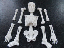 Load image into Gallery viewer, Edible fondant Skeleton for Halloween cake/cupcake toppers
